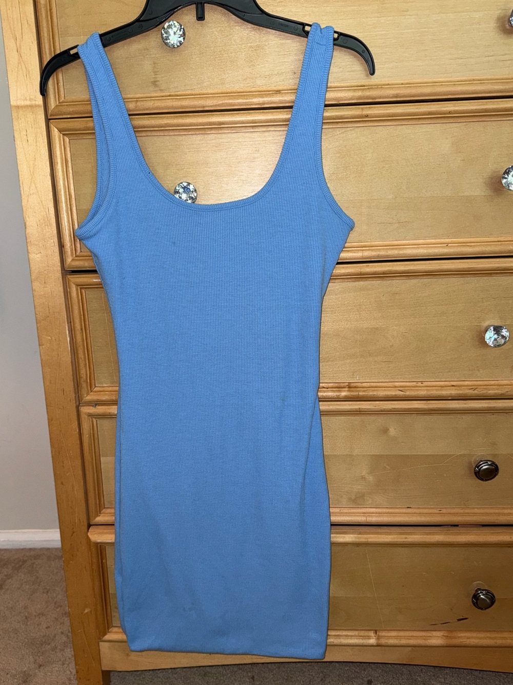 Love Tree Sky Blue Ribbed Dress